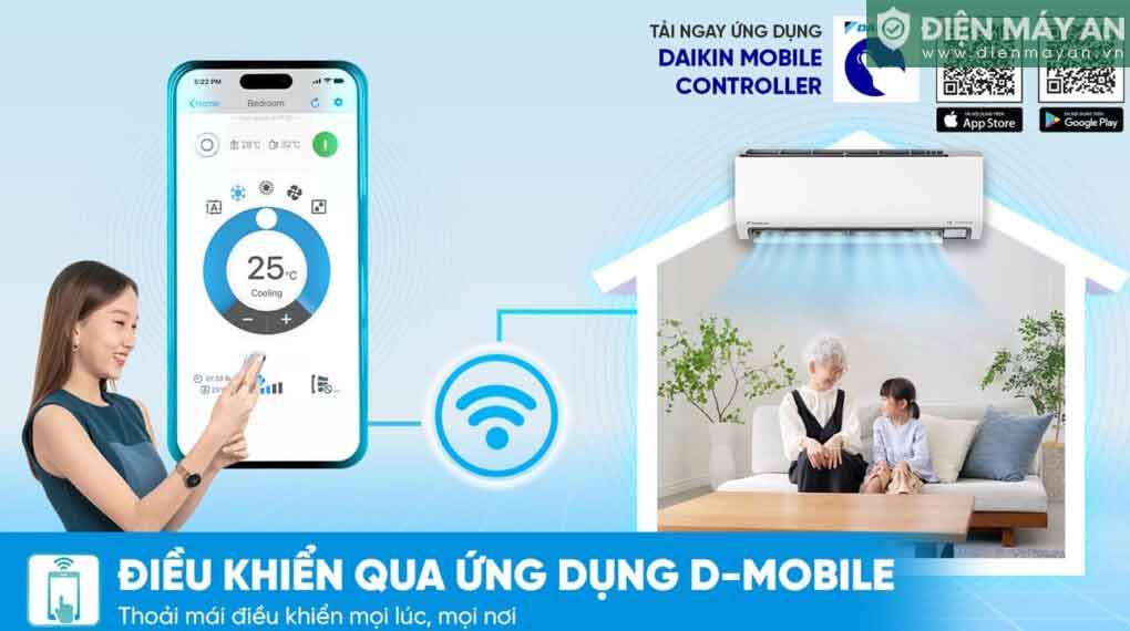 Điều hòa Daikin Inverter 12000 BTU 1 chiều FTKM35AVMV